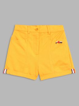 Blue Giraffe - Girls Orange Solid Shorts