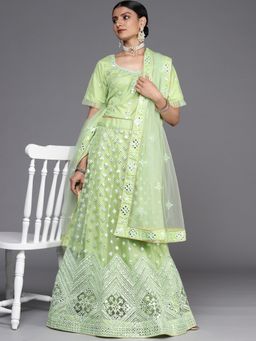 Chhabra 555 - Green Flared Lehenga with Choli & Dupatta
