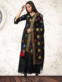 Chhabra 555 - Black Unstitched Dress Material
