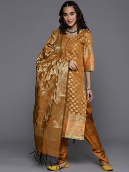 Chhabra 555 - Mustard Unstitched Dress Material