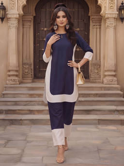 Autumnlane - Women Viscose Blend Solid/Plain Co-Ord Set