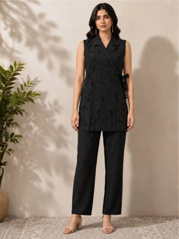 Autumnlane - Women Chanderi Embroidered Co-Ord Set