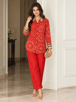 Autumnlane - Women Natural Crepe Printed Co-Ord Set