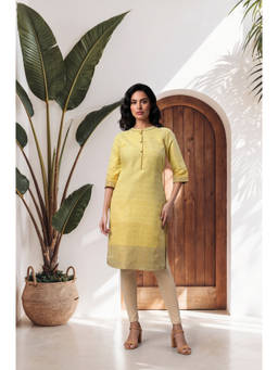 Aurelia - Women Cotton Blend Self Design Kurta With Pant