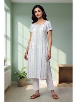 Aurelia - Women Viscose Checks Kurta With Pant