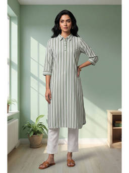 Aurelia - Women Rayon Stripes Kurta With Pant