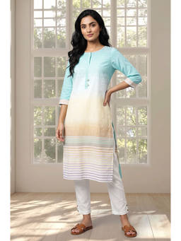 Aurelia - Women Pure Cotton Ombre Kurta With Pant