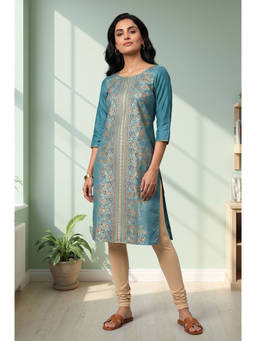 Aurelia - Women Polyester Floral Kurta With Leggings
