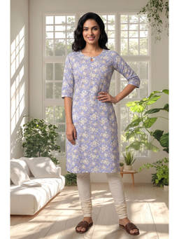 Aurelia - Women Pure Cotton Floral Kurta With Leggings