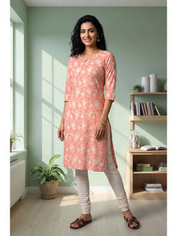 Aurelia - Women Pure Cotton Floral Kurta With Leggings