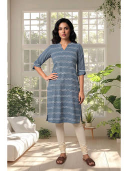 Aurelia - Women Pure Cotton Floral Kurta With Leggings