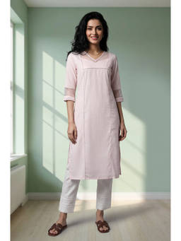 Aurelia - Women Cotton Self Design Kurta With Pant