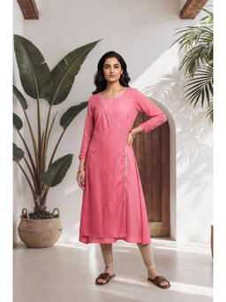 Aurelia - Women Viscose Blend Self Design 1 Angarkha Kurta, 1 Pant