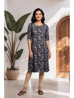 Aurelia - Women Pure Cotton Floral Kurta With Leggings