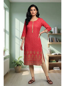 Aurelia - Women Rayon Printed Kurta With Leggings