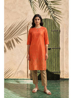 W - Synthetic Printed Kurta With Pant