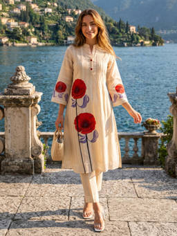 Autumnlane - Women Cotton Printed Kurta with Pant