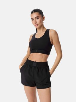 Cardio Bunny - Double-Layer Stretchable Mid-Rise Pocket Relaxed Fit Sports Shorts