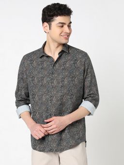 R&B - Charcoal Viscose Abstract Shirt