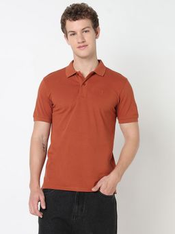 R&B - Solid Regular Rust Polo T-Shirt