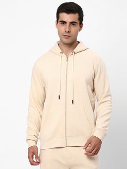 R&B - Beige Cotton Hooded Jacket