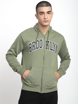 R&B - Green Typography Print Regular Hoodie