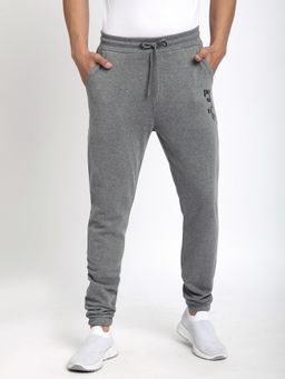 R&B - Grey Polycotton Solid Tapered Track Pant