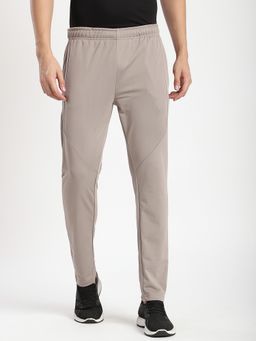 R&B - Beige Cotton Solid Tapered Track Pant