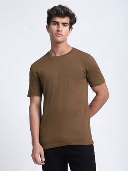 R&B - Solid Regular Brown Polo T-Shirt