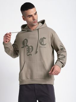 R&B - Beige Graphic Print Regular Hoodie