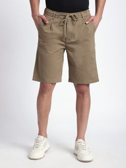 R&B - Solid Cotton Blend Khaki Shorts