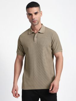 R&B - Solid Regular Brown Polo T-Shirt