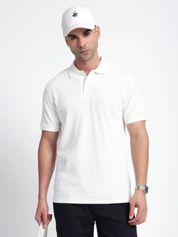 R&B - Solid Regular White Polo T-Shirt