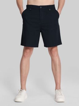 Bene Kleed - Relaxed Fit Casual Navy Blue Front Pleats Shorts