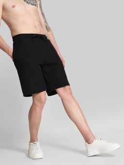 Bene Kleed - Relaxed Fit Texture Black Knitted Shorts