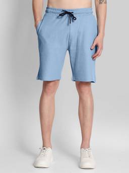 Bene Kleed - Relaxed Fit Texture Blue Knitted Shorts