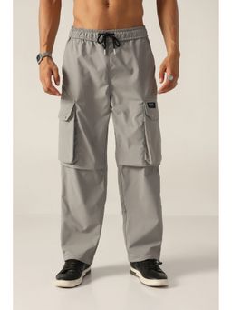MONOTONE - Grey Polyester Solid Straight Trouser