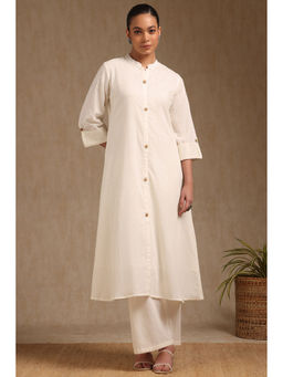 Soch - Women's Off White Cotton Kurta & Pant (Set of 2)