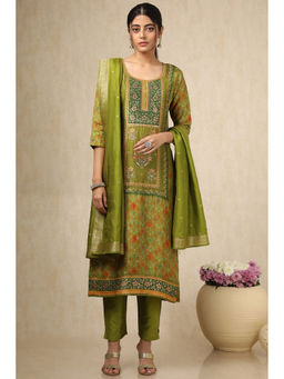 Soch - Women's Brocade Ethnic Kurta & Pant With Dupatta With Faux Mirror And Sequins (Set of 3)