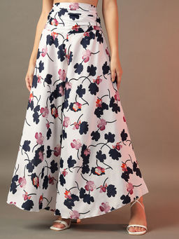 Trend Arrest - White Floral Print Palazzo