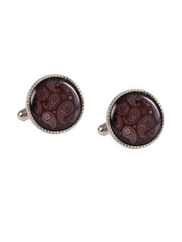 Tossido - Brown Printed Metal Cufflink