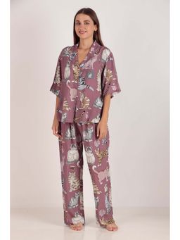 Masha - Meow Mauve Loungewear Shirt and Pyjama