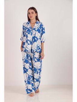 Masha - Iris Azure Loungewear Shirt and Pyjama