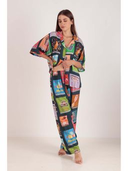 Masha - Multi-Color Reads Loungewear Shirt and Pyjama