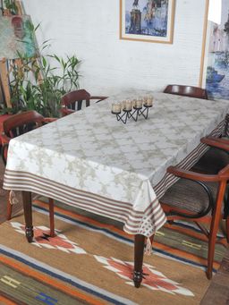 Zeba World - Table Cover Floral Printed and Tassels (6 Seater)