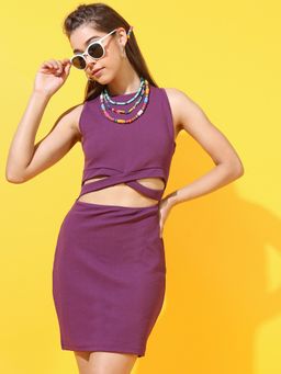 TOKYO TALKIES - Women Purple Bodycon Dress