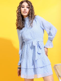 TOKYO TALKIES - Women Blue Self-Design Dress