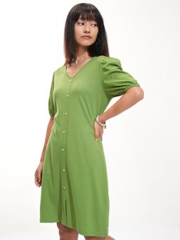 TOKYO TALKIES - Women Puff Sleeve A-Line Dress