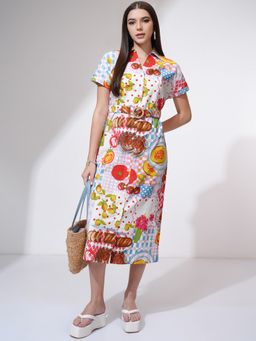 TOKYO TALKIES - Women Printed Shirt Midi Dress