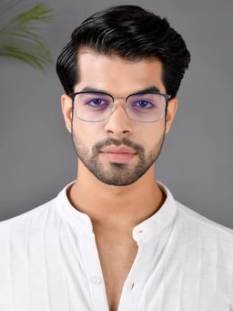 ROYAL SON - Square Silver Black Specs for Men Women Sf0087-C3